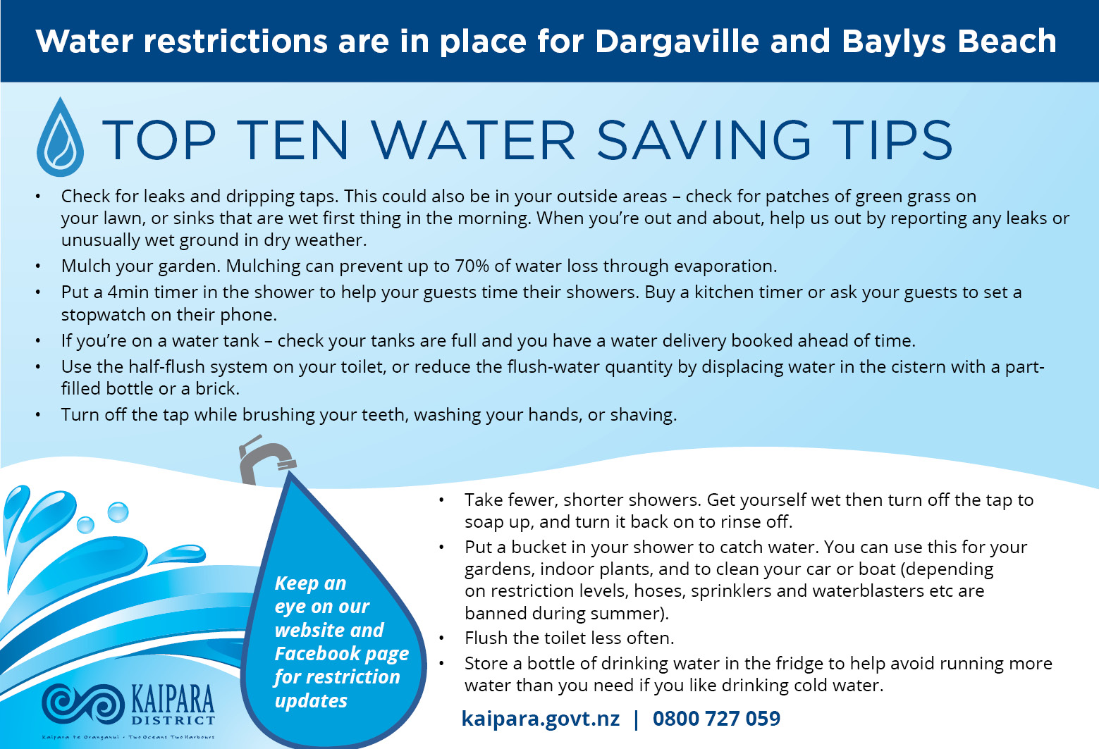 10 top tips for saving water